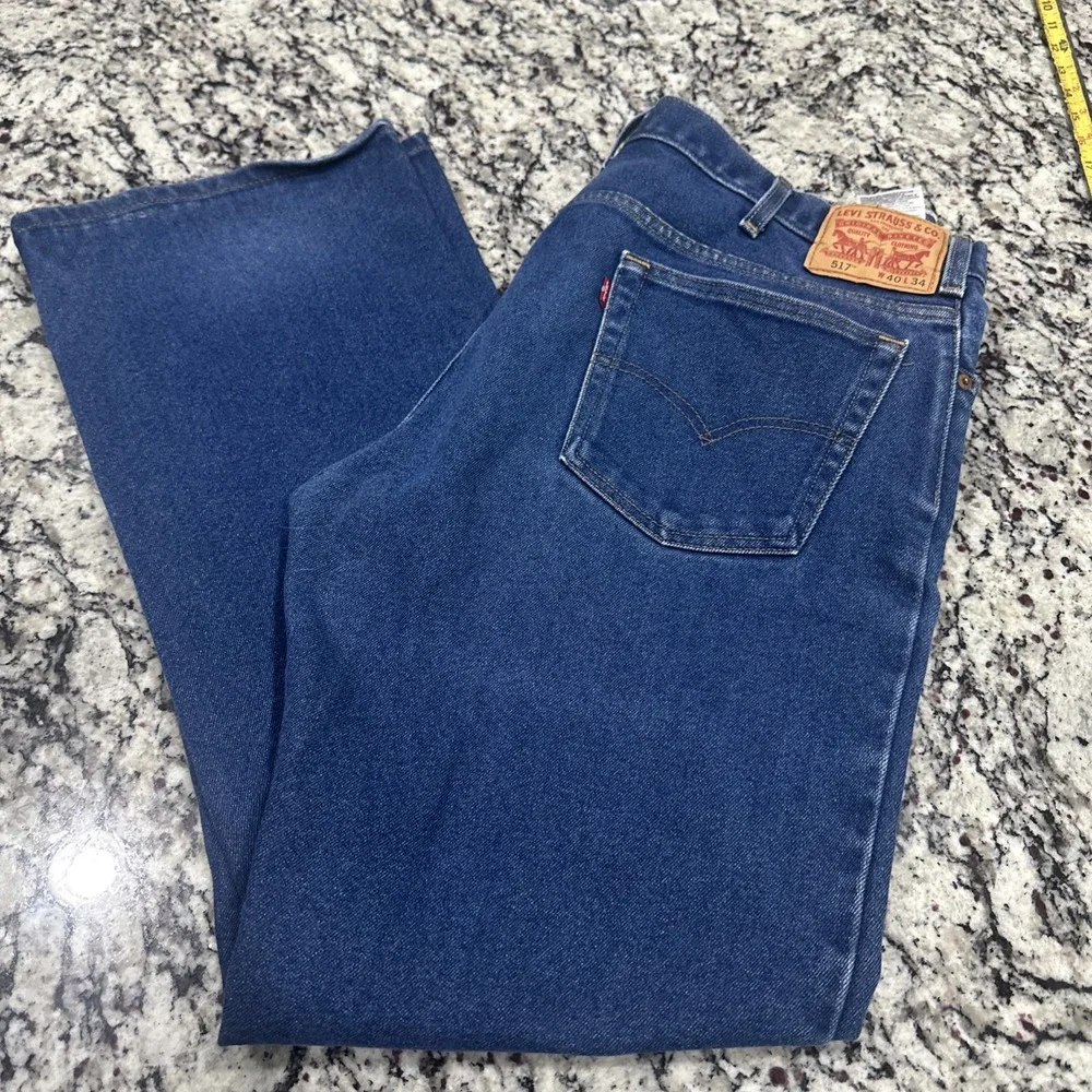 Levi's 517 Bootcut Jeans Men's Size 40x34 Dark Blue Wash Stretch